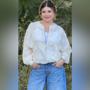 Mystree Cream Bomber Jacket